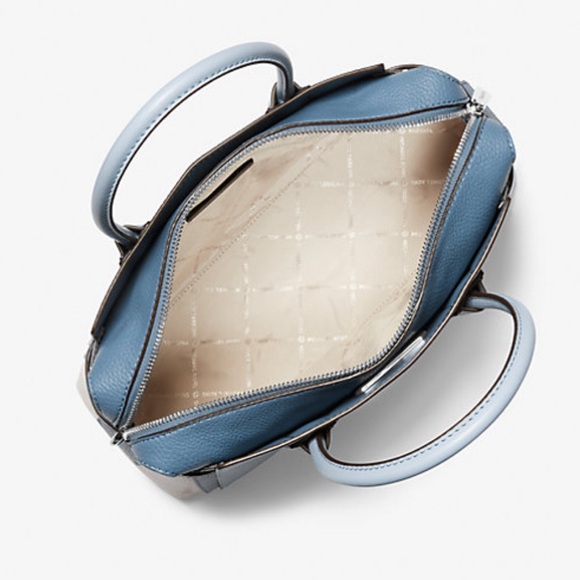 Michael Kors Mercer Medium Color-Block Belted Satchel - Picture 2 of 3